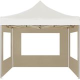 vidaXL Partytent inklapbaar met wanden 2x2 m aluminium crème