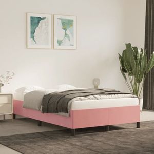 VidaXL Bedframe Fluweel Roze 120x200 cm