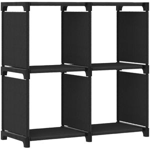 vidaXL Kast met 4 vakken 69x30x72,5 cm stof zwart