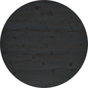 vidaXL Tafelblad Ø90x2,5 cm massief grenenhout zwart