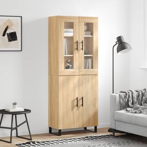 vidaXL Hoge Kast - Hout - Sonoma Eikenkleurig - 69,5x34x180 cm