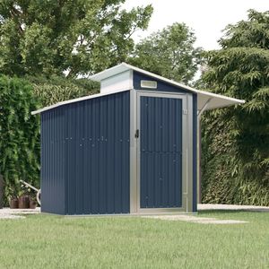 VidaXL Tuinschuur 270x130x208,5 cm Gegalvaniseerd Staal Antraciet