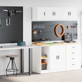vidaXL Garagekasten 2 st spaanplaat wit