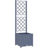 vidaXL Plantenbak met latwerk 40x40x136 cm polypropeen donkergrijs