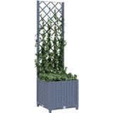 vidaXL Plantenbak met latwerk 40x40x136 cm polypropeen donkergrijs