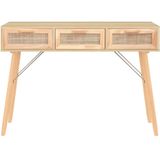 vidaXL-Wandtafel-105x30x75-cm-massief-grenenhout-en-natuurlijk-rattan