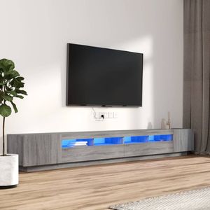 VidaXL 3-delige TV-meubelset met LED's - Bewerkt Hout Grijs Sonoma Eiken