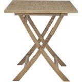 VidaXL Tuintafel Inklapbaar 120x70x75 cm Massief Teakhout Grijs