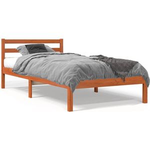 vidaXL Bedframe massief grenenhout wasbruin 90x190 cm