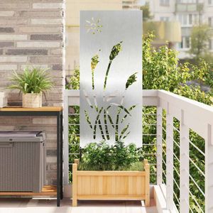 vidaXL Tuin decoratief paneel Zilver 50 x 140 cm Roestvrijstaal