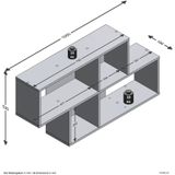 FMD Wandschap met 4 vakken zandeikenkleurig