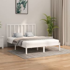 vidaXL-Bedframe-massief-hout-wit-140x200-cm