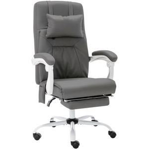 vidaXL Kantoormassagestoel kunstleer grijs