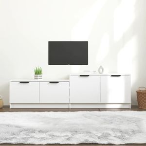 VidaXL TV-meubel 158,5x36x45 cm - Bewerkt Hout Wit