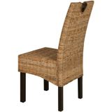 vidaXL Eetkamerstoelen 4 st kubu rattan mangohout