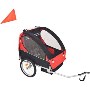 vidaXL Fietstrailer 30 kg zwart en rood