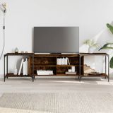 vidaXL Tv-meubel 203x37x50 cm bewerkt hout gerookt eikenkleurig