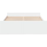 vidaXL Bedframe met lades bewerkt hout wit 140x190 cm