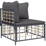 VidaXL Loungeset 6-delig met Kussens - Poly Rattan Antracietkleurig