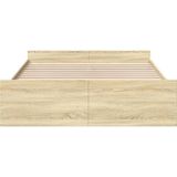 vidaXL Bedframe met lades bewerkt hout sonoma eikenkleurig 160x200 cm