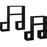vidaXL-Wandschappen-2-st-50x15x50-cm-spaanplaat-hoogglans-zwart