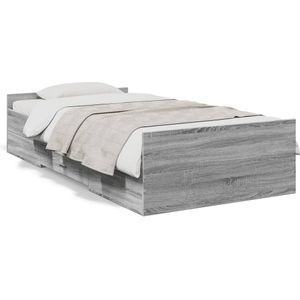 vidaXL Bedframe met lades bewerkt hout grijs sonoma eiken 90x190 cm