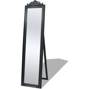 vidaXL Vrijstaande spiegel Barokstijl 160x40cm zwart