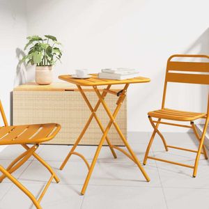 vidaXL Tuinstafel Mosterdgeel 55 x 55 x 73 cm Poedercoating staal