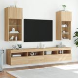 vidaXL Tv-meubel met LED-verlichting 40,5x30x90 cm sonoma eikenkleurig