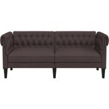 vidaXL Tweezitsbank Chesterfield-stijl stof donkerbruin