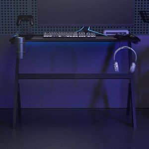 vidaXL Gamingbureau met Y-vormige poten LED 110x60x75 cm zwart