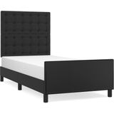 vidaXL-Bedframe-met-hoofdbord-kunstleer-zwart-100x200-cm