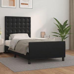 vidaXL-Bedframe-met-hoofdbord-kunstleer-zwart-100x200-cm