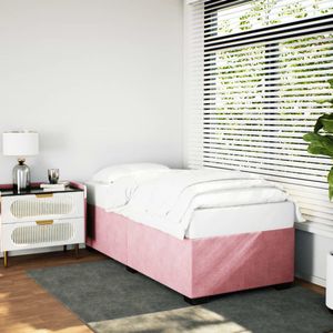 vidaXL Bedframe fluweel roze 100x200 cm