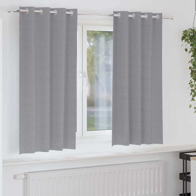 vidaXL Gordijnen - Lichtgrijs - Polyester - 2 Stuks