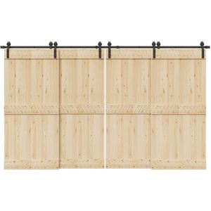 vidaXL - Beslagset voor Schuifdeur - Staal - Zwart