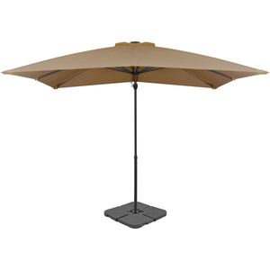 vidaXL Parasol met draagbare voet taupe