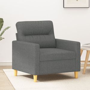 vidaXL Fauteuil 60 cm stof donkergrijs