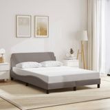 vidaXL Bedframe zonder matras 120x200 cm stof taupe