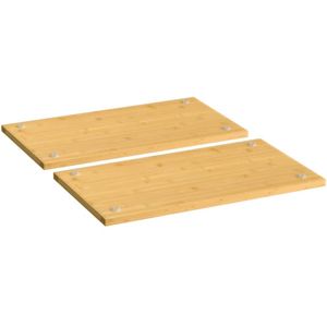 vidaXL Kookplaatafdekkingen 2 st 50x28x1,5 cm bamboe