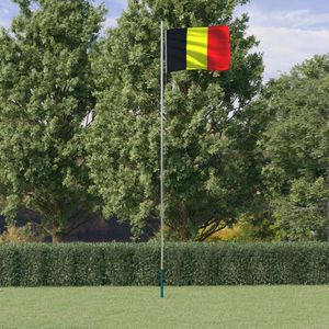 vidaXL-Vlag-met-vlaggenmast-België-6,23-m-aluminium