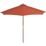 VidaXL Terracotta Parasol Met Houten Paal - 300 cm