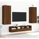 vidaXL Tv-wandmeubel 40,5x30x102 cm bewerkt hout bruineikenkleurig
