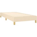 vidaXL Boxspring met matras stof crèmekleurig 100x200 cm