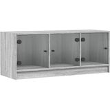 vidaXL Tv-meubel met glazen deuren 102x37x42 cm grijs sonoma eiken