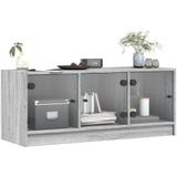 vidaXL Tv-meubel met glazen deuren 102x37x42 cm grijs sonoma eiken