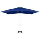 VidaXL Zweefparasol Aluminium Paal 250x250 cm - Azuurblauw