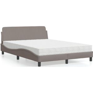 vidaXL Bed met matras stof taupe 120x200 cm