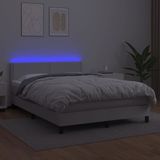 VidaXL-Boxspring-met-matras-en-LED-kunstleer-wit-140x200-cm