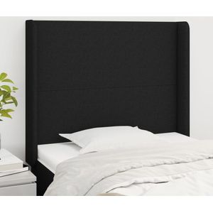 vidaXL - Hoofdbord - met - randen - 103x16x118/ - cm - stof - zwart